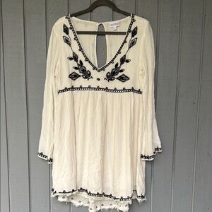 Shyanne Boho Dress White and Black Women Size L